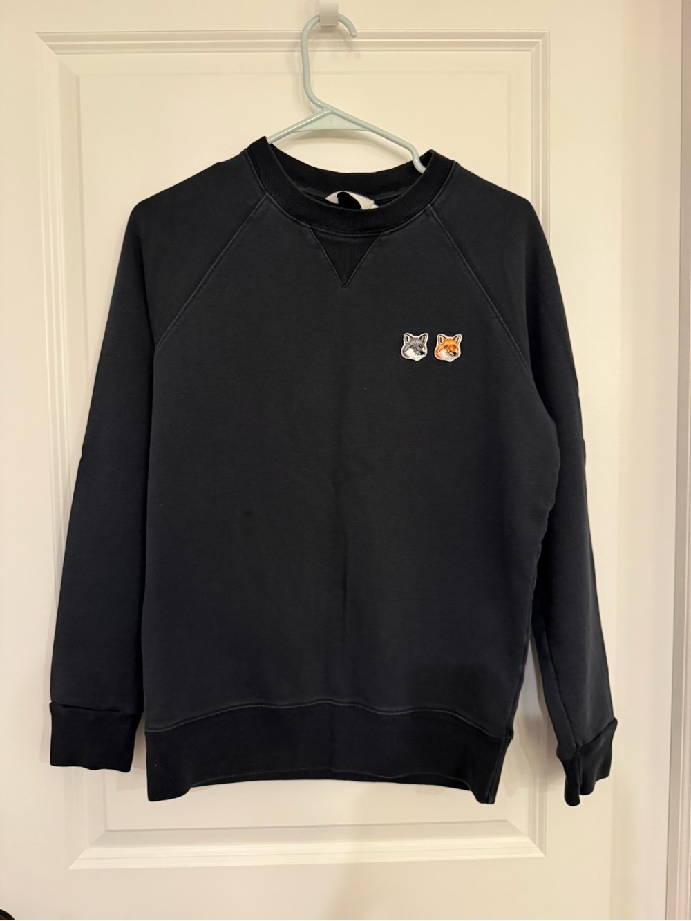 Maison Kitsuné Women Double Fox Head Patch Classic Sweatshirt Navy Small